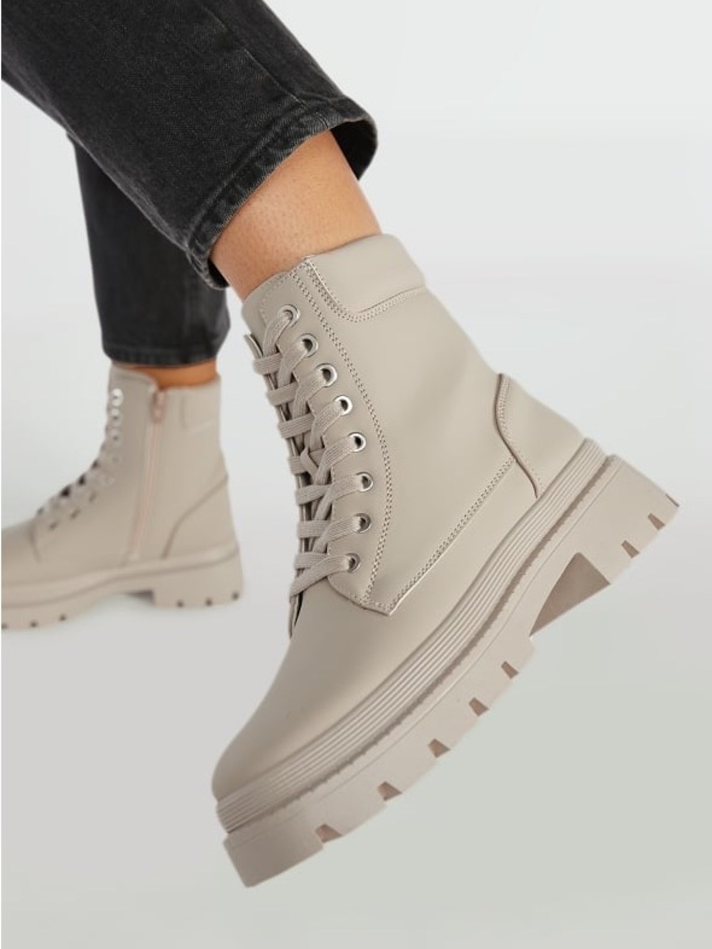 JustFab Tevos Lace-Up Combat Boots